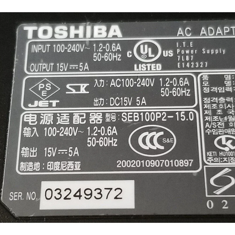 Toshiba power supply PA3201U-1ACA